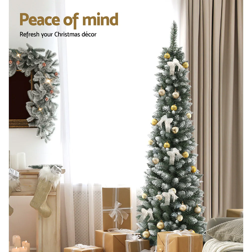 6FT / 1.8M Slim Snow Tipped Christmas Tree – 300 Tips - Image 8
