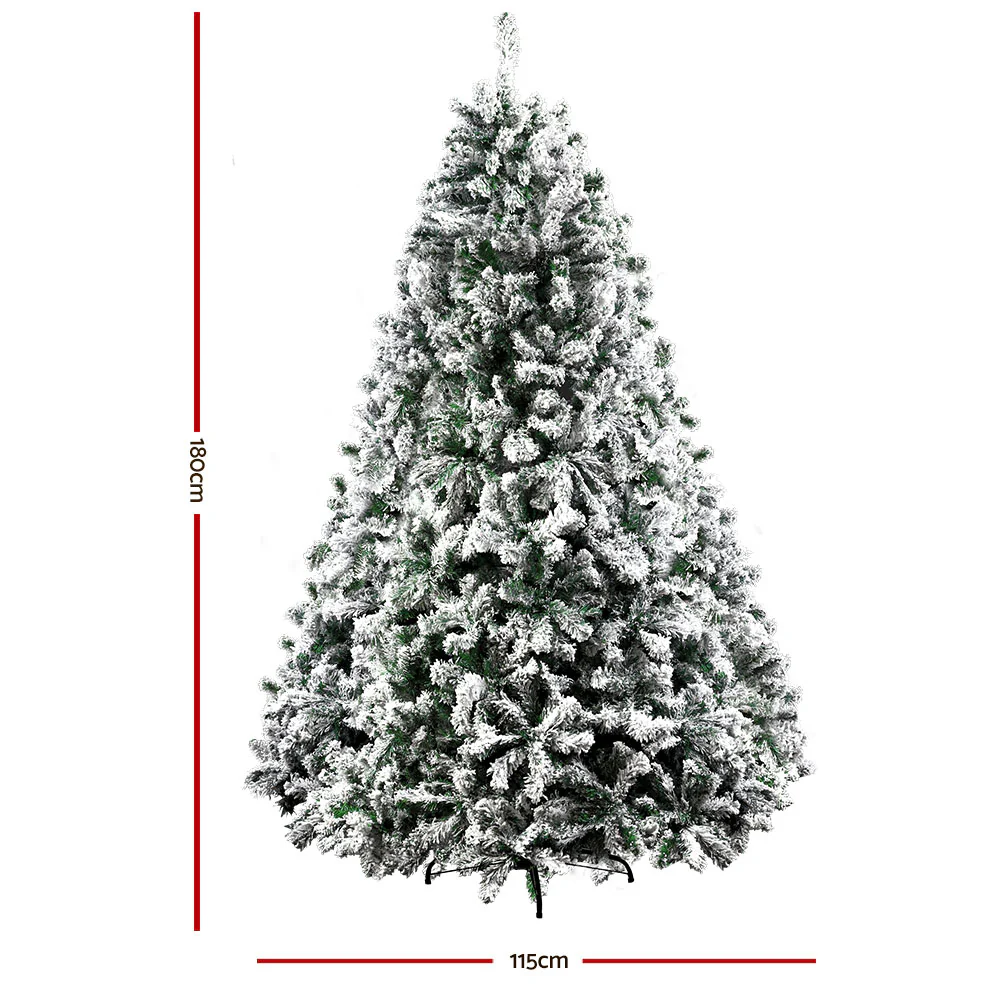 6FT / 1.8M Snowy Christmas Tree - 758 Tips - Image 3