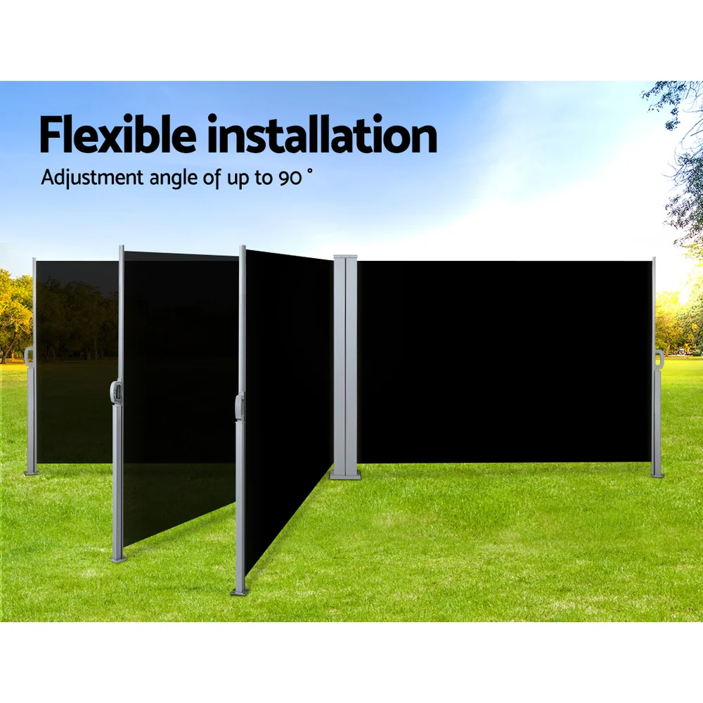 Side Awning Outdoor Blinds Sun Shade Retractable Screen 2X6M BK - Image 5