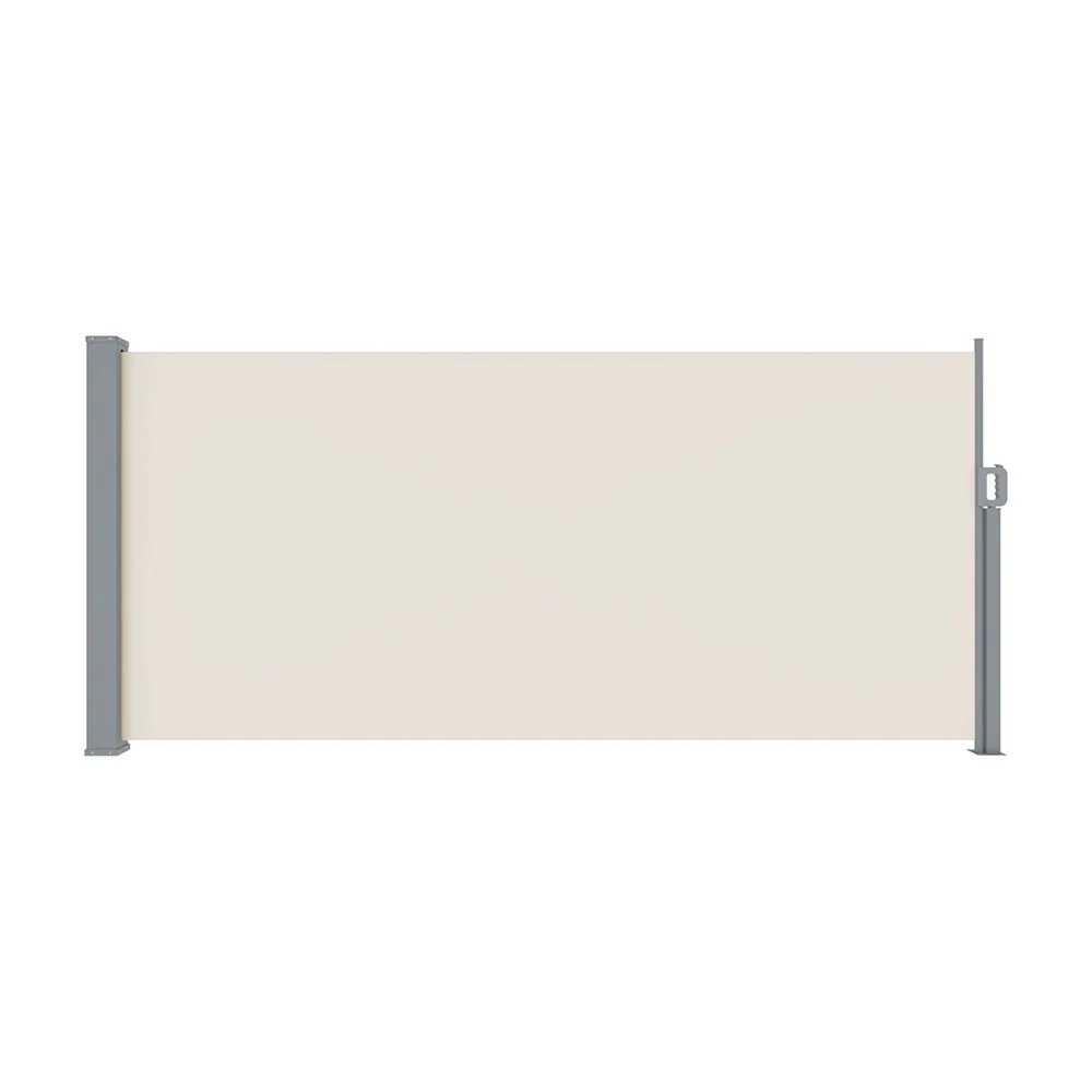 Side Awning Sun Shade Outdoor Blinds Retractable Screen 1.4X3M Cream - Image 3