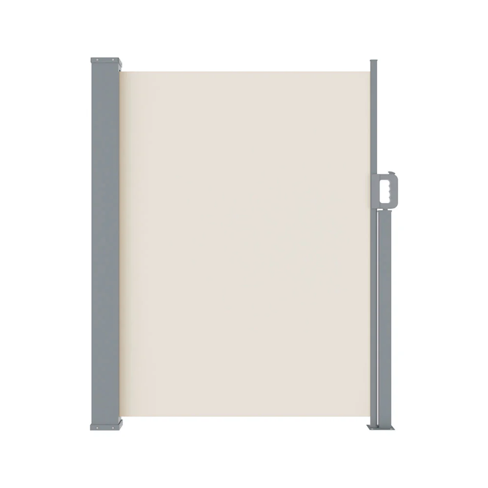 Side Awning Sun Shade Outdoor Blinds Retractable Screen 1.4X3M Cream - Image 4