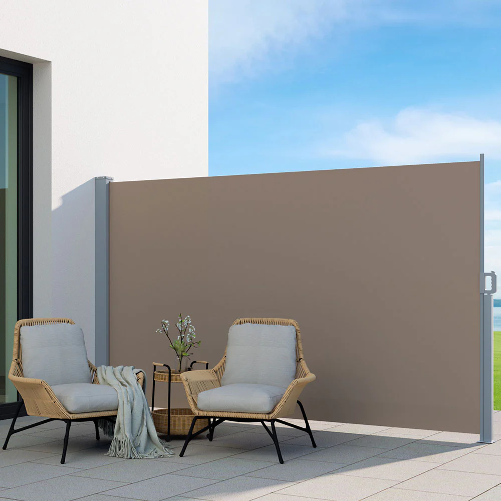 Side Awning Sun Shade Outdoor Blinds Retractable Screen 1.8X3M Brown - Image 6