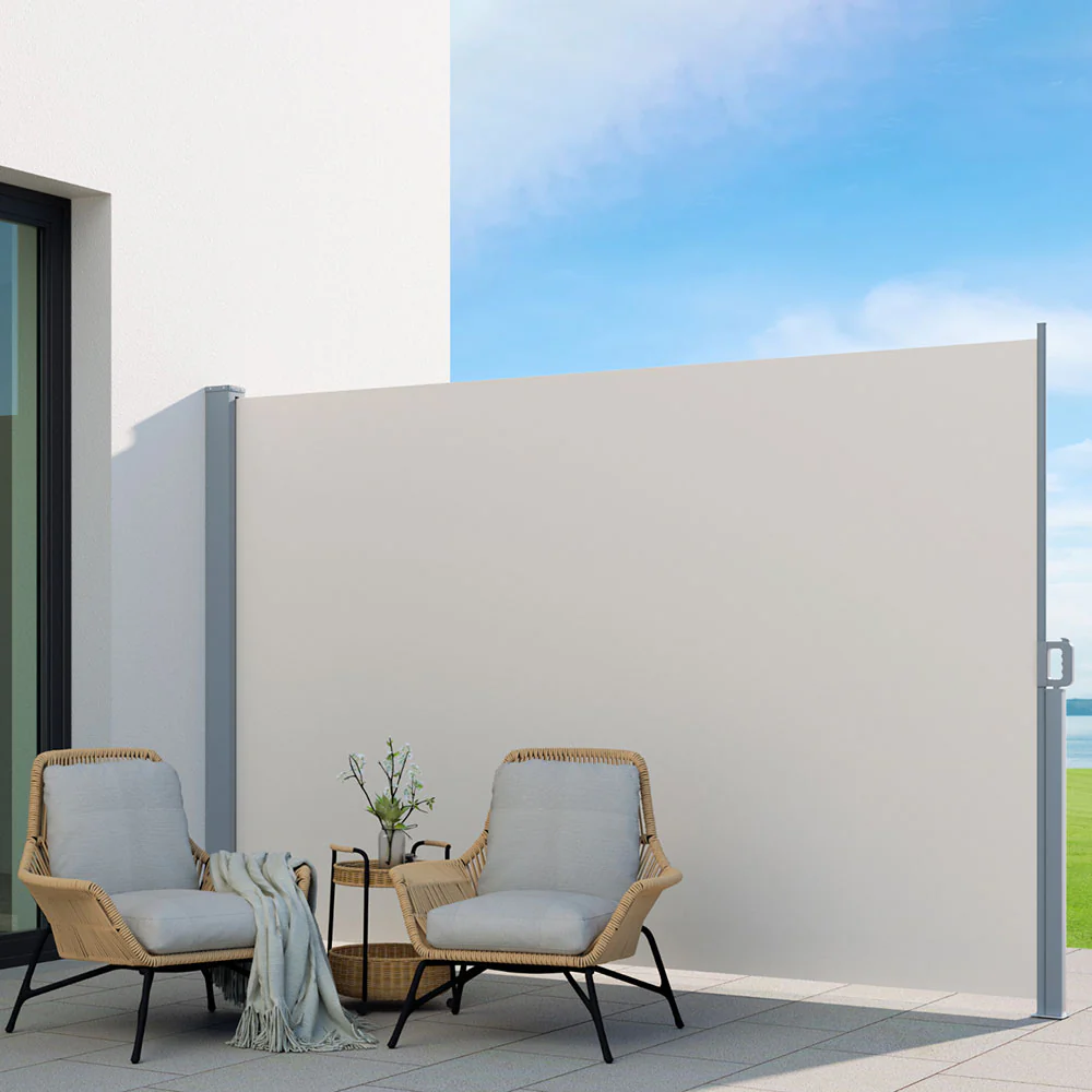 Side Awning Sun Shade Outdoor Blinds Retractable Screen 2X3M Cream - Image 6