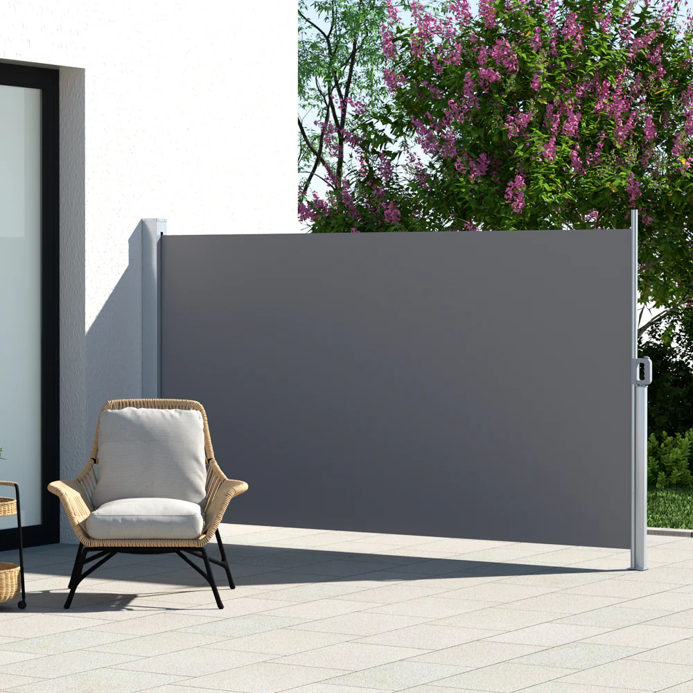 Side Awning Sun Shade Outdoor Retractable Privacy Screen 1.8X3M Grey - Image 7