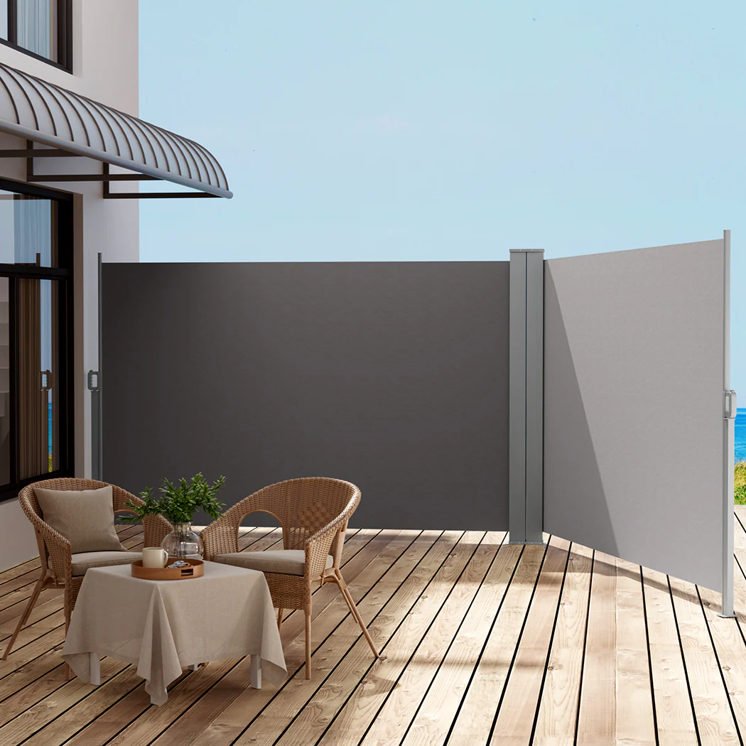 Side Awning Sun Shade Outdoor Retractable Privacy Screen 1.8X6M Grey - Image 7