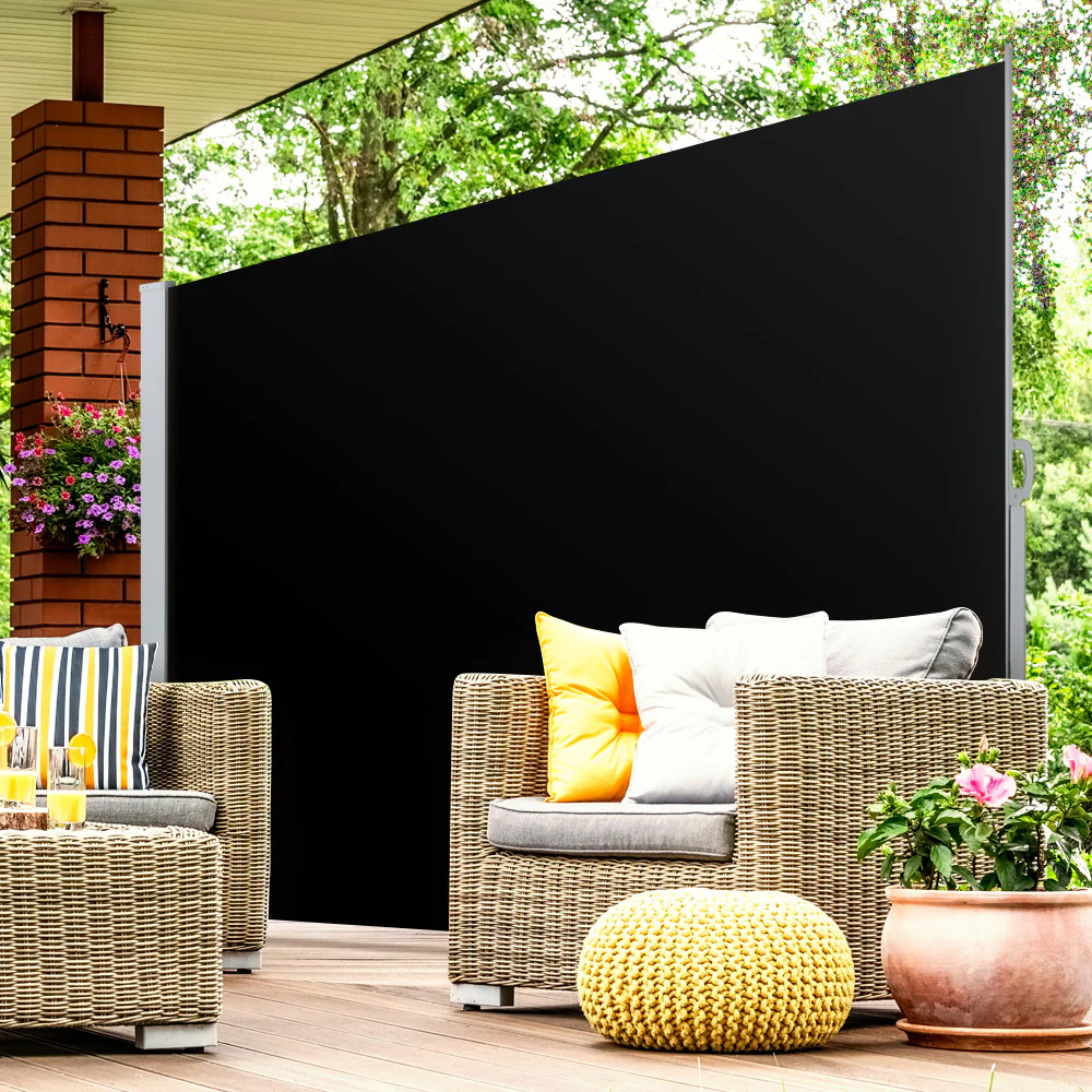 Side Awning Sun Shade Outdoor Retractable Privacy Screen 2X3M Black - Image 7