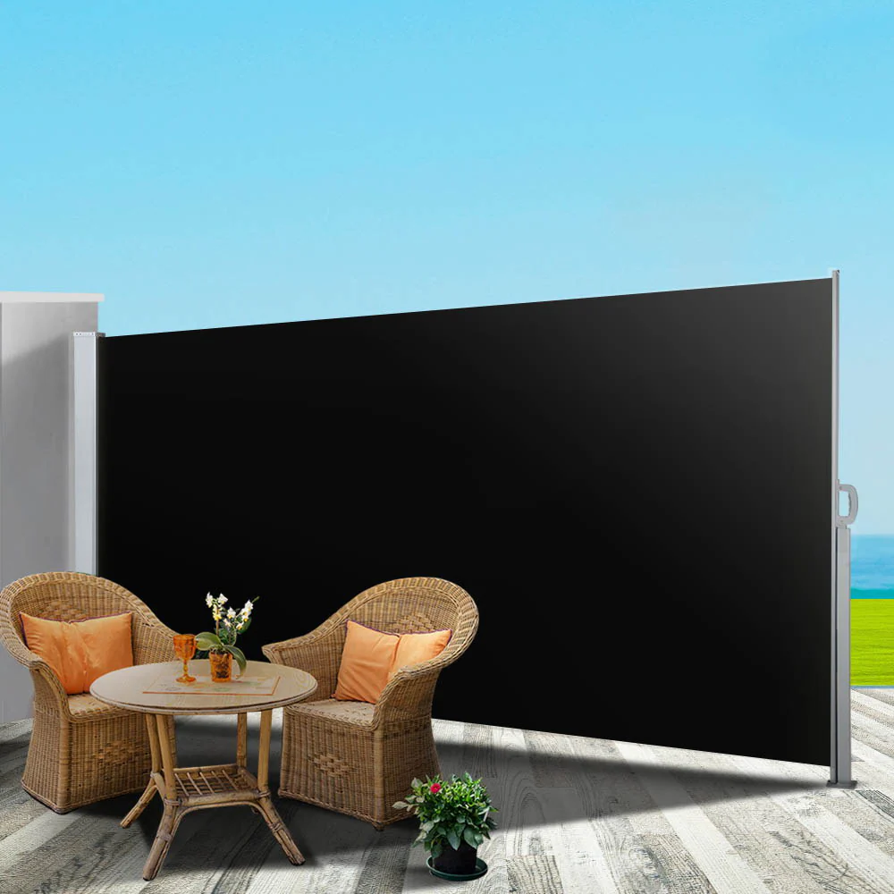 Side Awning Sun Shade Outdoor Retractable Privacy Screen 2X3M Black X2 - Image 7