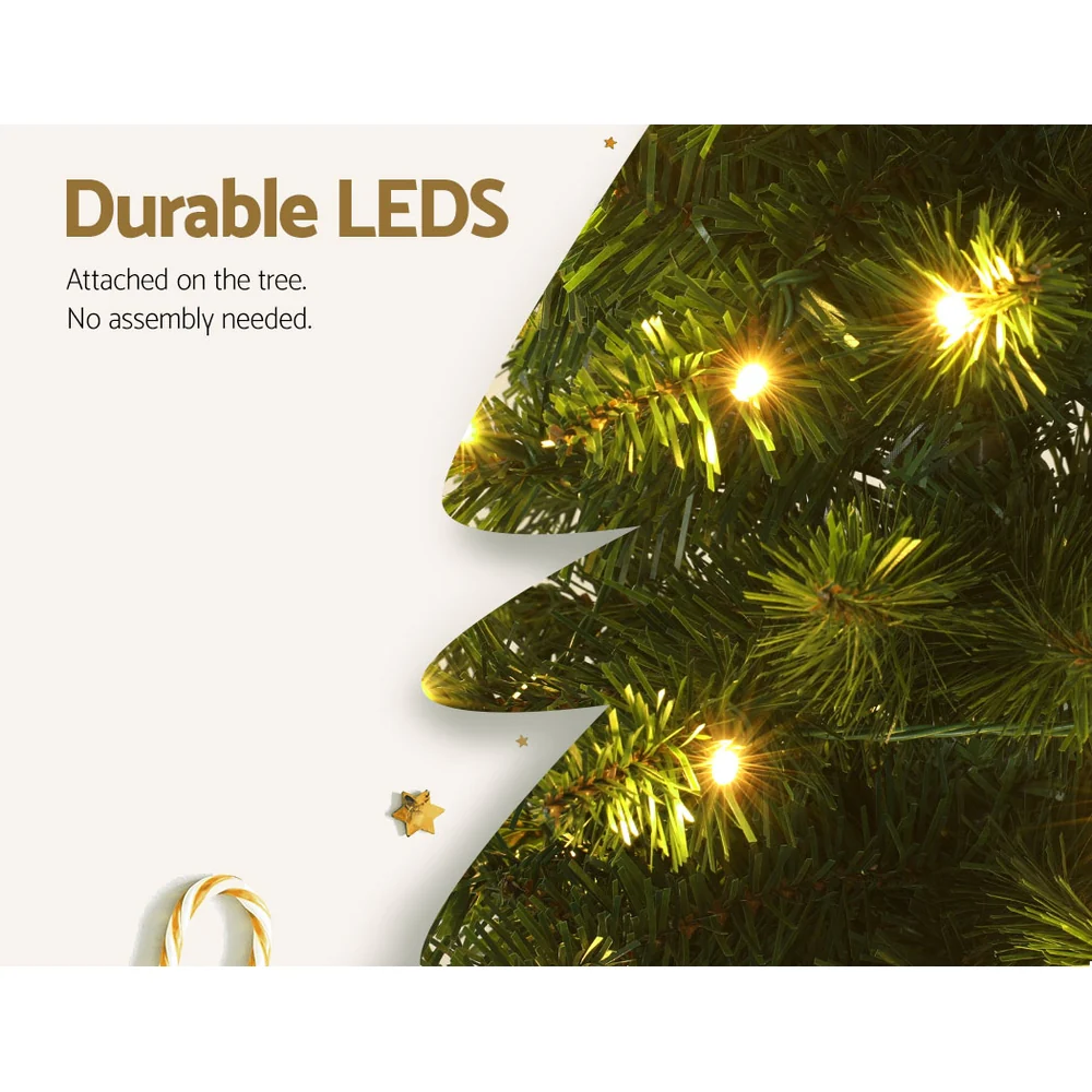 6FT / 1.8M Slim Christmas Tree – 300 Tips – Pre-lit 200 Warm White LED Lights - Image 7