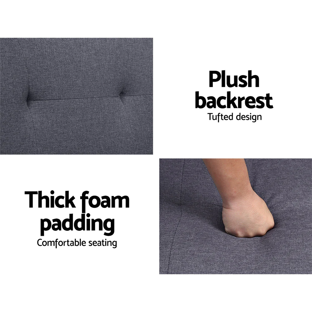 Sofa Bed 175CM Dark Grey Fabric - Image 5