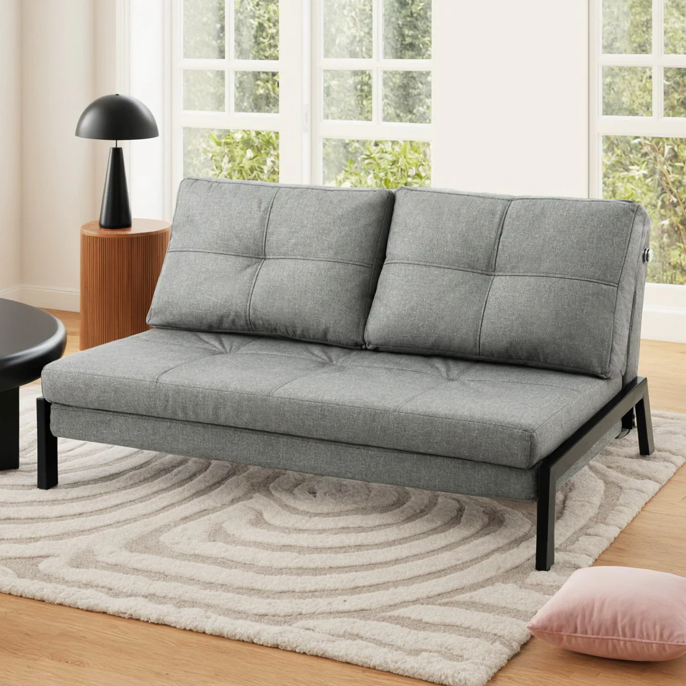 Sofa Bed 2 Seater Folding Convertible Couch Recliner Lounge Chair - Image 7