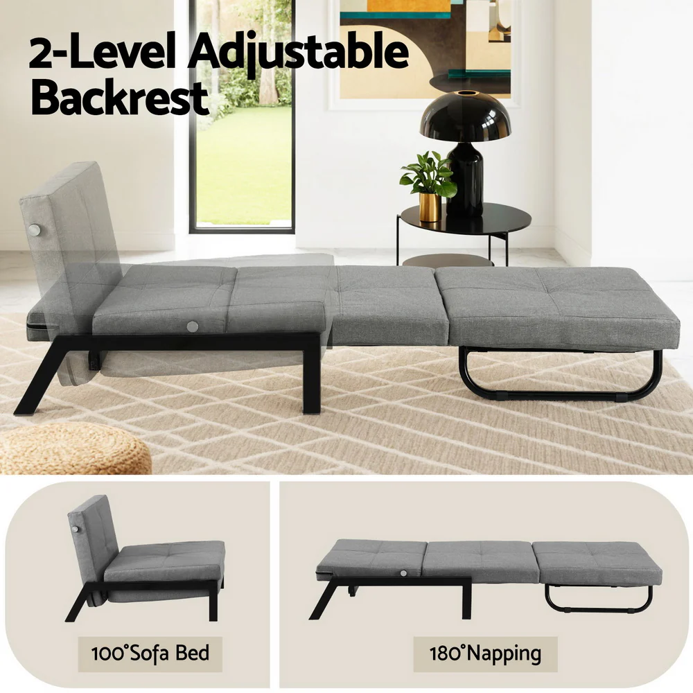 Sofa Bed Folding Convertible Couch Recliner Lounge Chair - Image 4