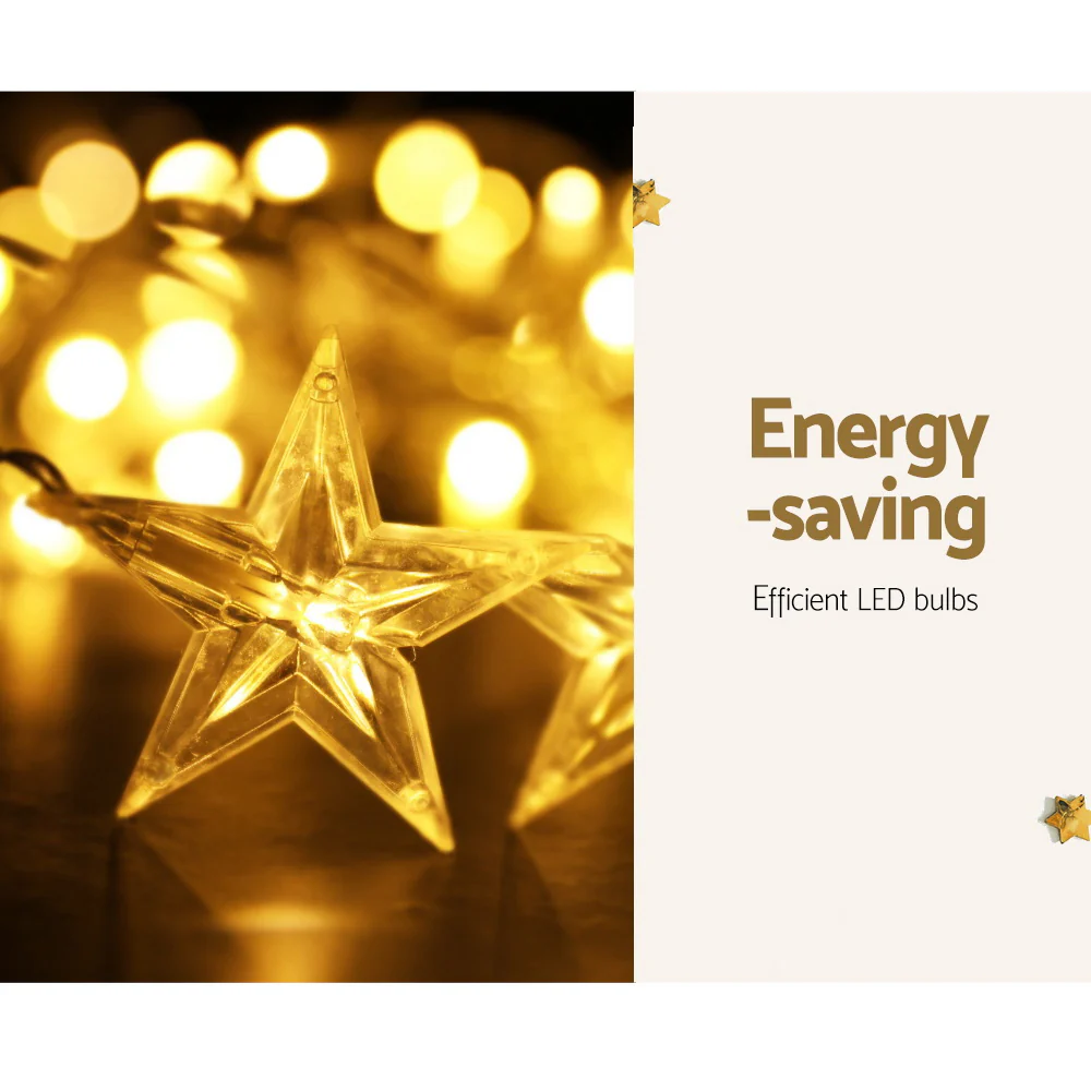 Solar Christmas Lights 80 LED 3M Icicle Light Star Decorations - Image 3