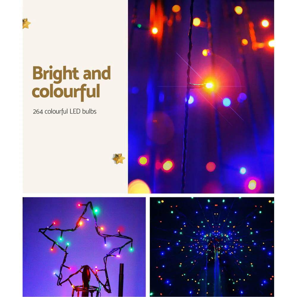 Solar Christmas Tree 2.1M 264 LED Xmas Tree Decor Multi Colour - Image 4