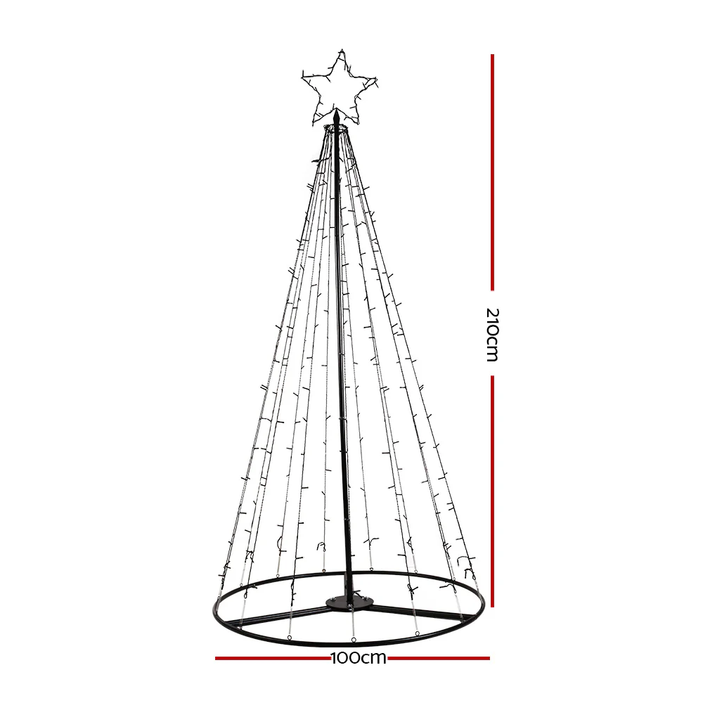 Solar Christmas Tree 2.1M Xmas Tree Decorations 8 Light Modes - Image 2