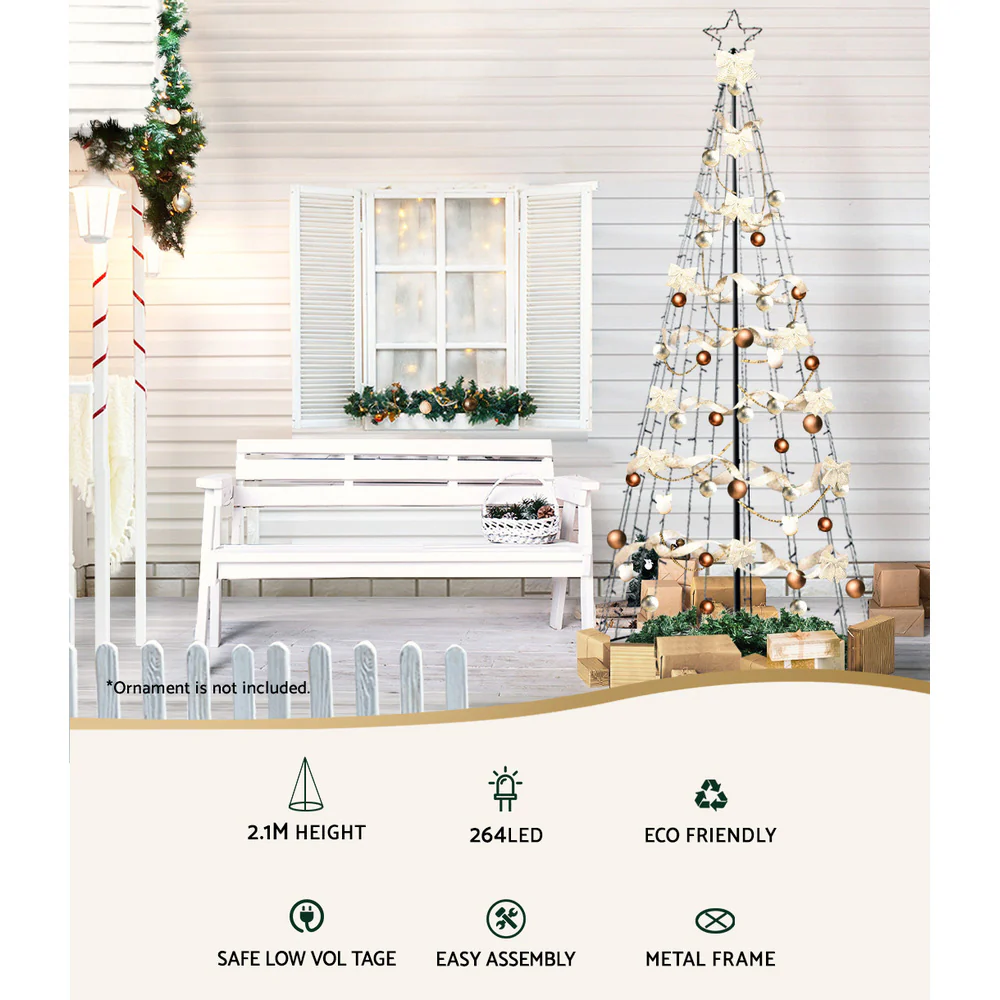 Solar Christmas Tree 2.1M Xmas Tree Decorations 8 Light Modes - Image 3