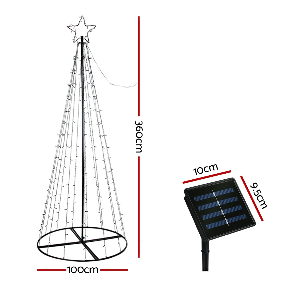 Solar Christmas Tree 3.6M 400 LED Xmas Tree Decor 8 Light Modes - Image 2