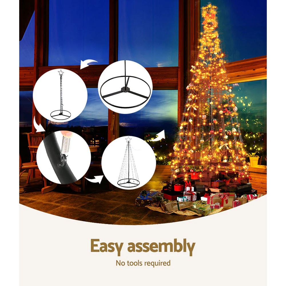Solar Christmas Tree 3.6M Xmas Tree Decorations 8 Light Modes - Image 7