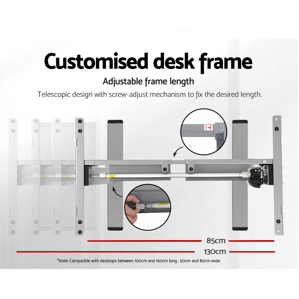 Standing Desk Motorised 120CM White Oak - Image 5