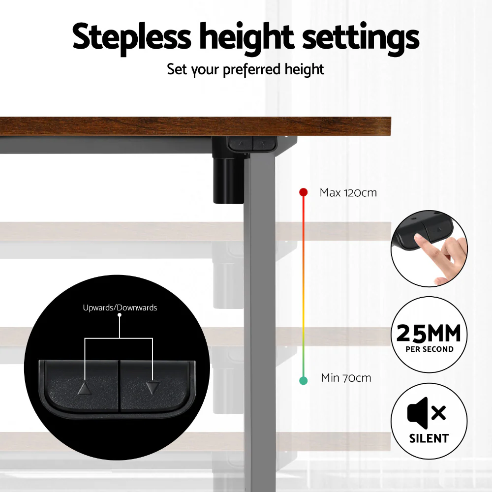 Standing Desk Motorised 140CM Rustic Brown - Image 5
