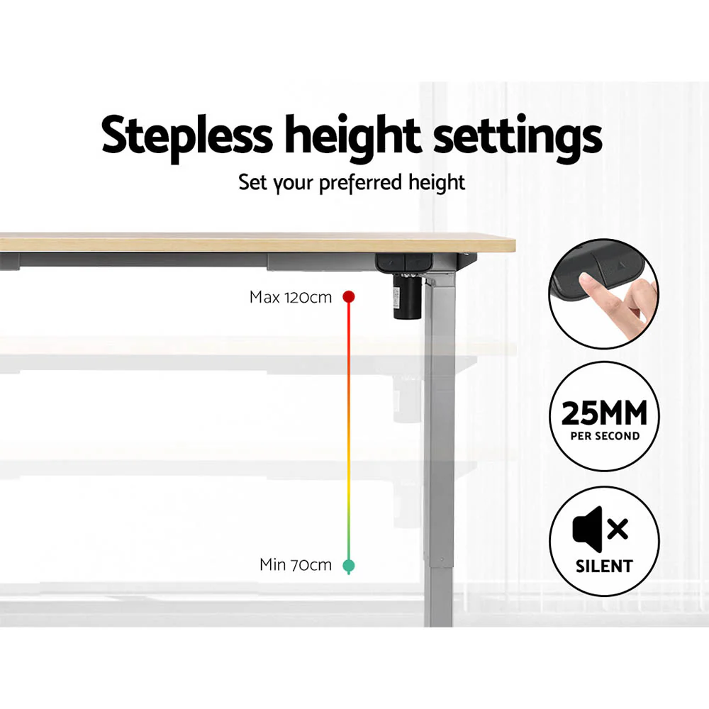Standing Desk Motorised 140CM White Oak - Image 4