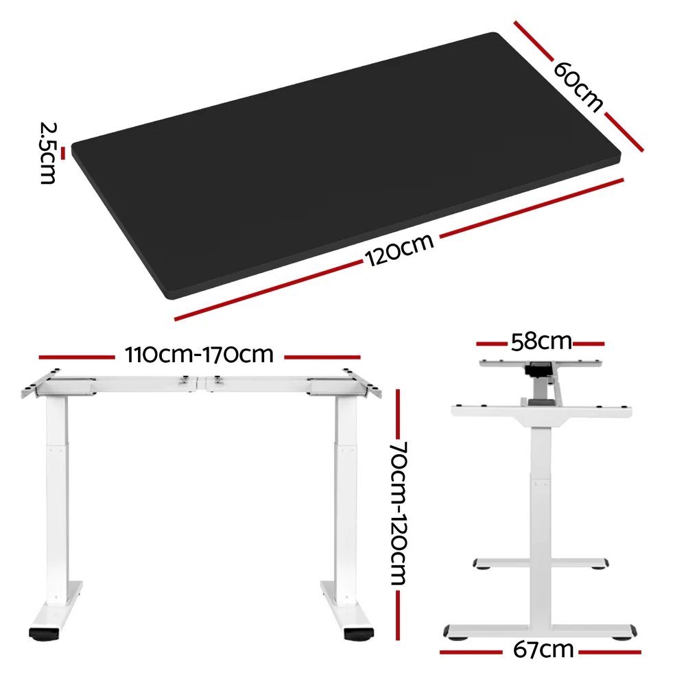 Standing Desk Motorised Dual Motor 120CM Black - Image 2