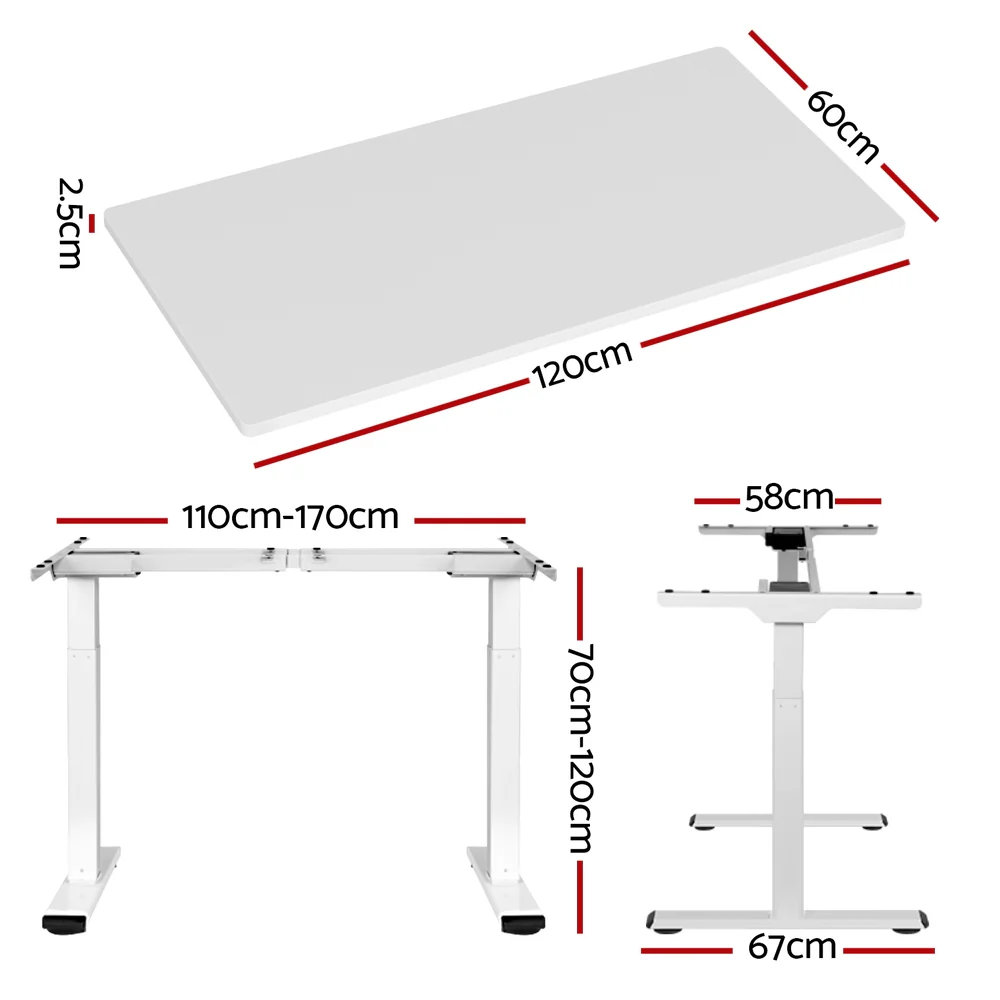 Standing Desk Motorised Dual Motor 120CM White - Image 2