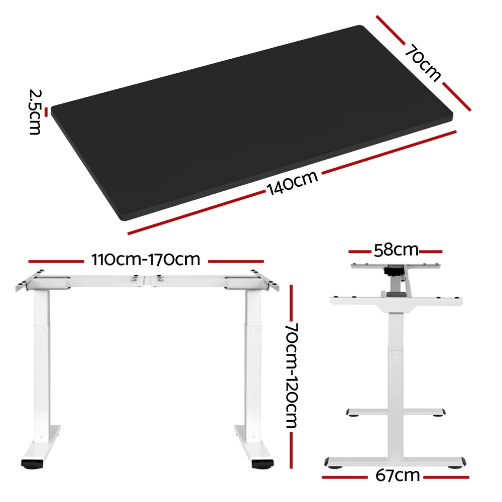 Standing Desk Motorised Dual Motor 140CM Black - Image 2