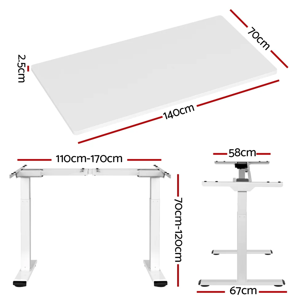 Standing Desk Motorised Dual Motor 140CM White - Image 2