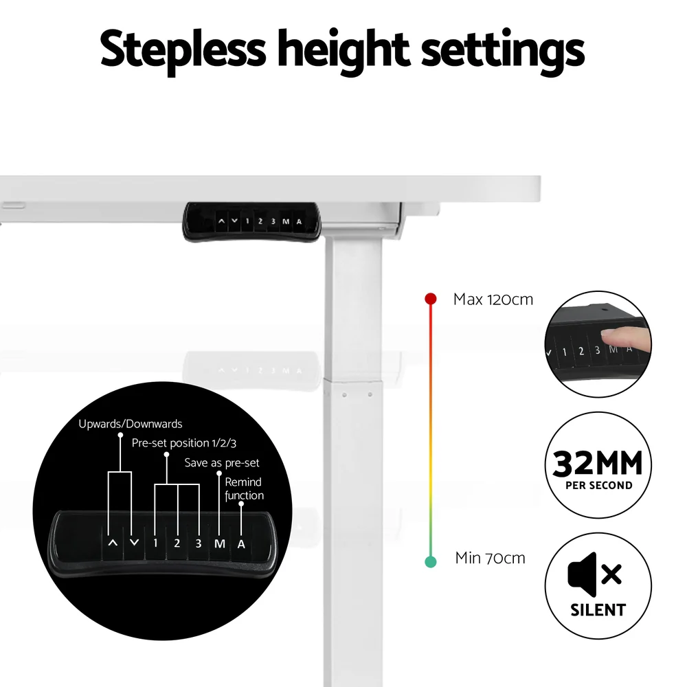 Standing Desk Motorised Dual Motor 140CM White - Image 5