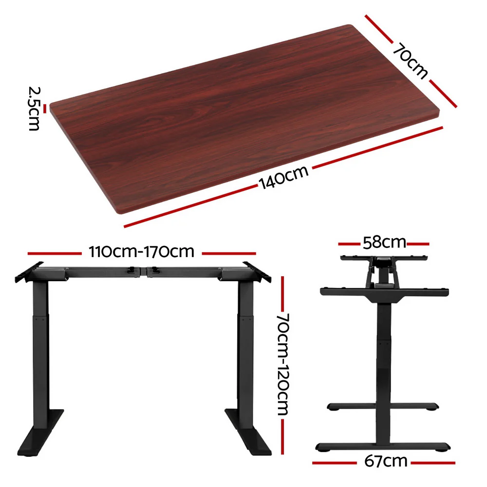 Standing Desk Motorised Dual Motor Walnut 140CM - Image 2