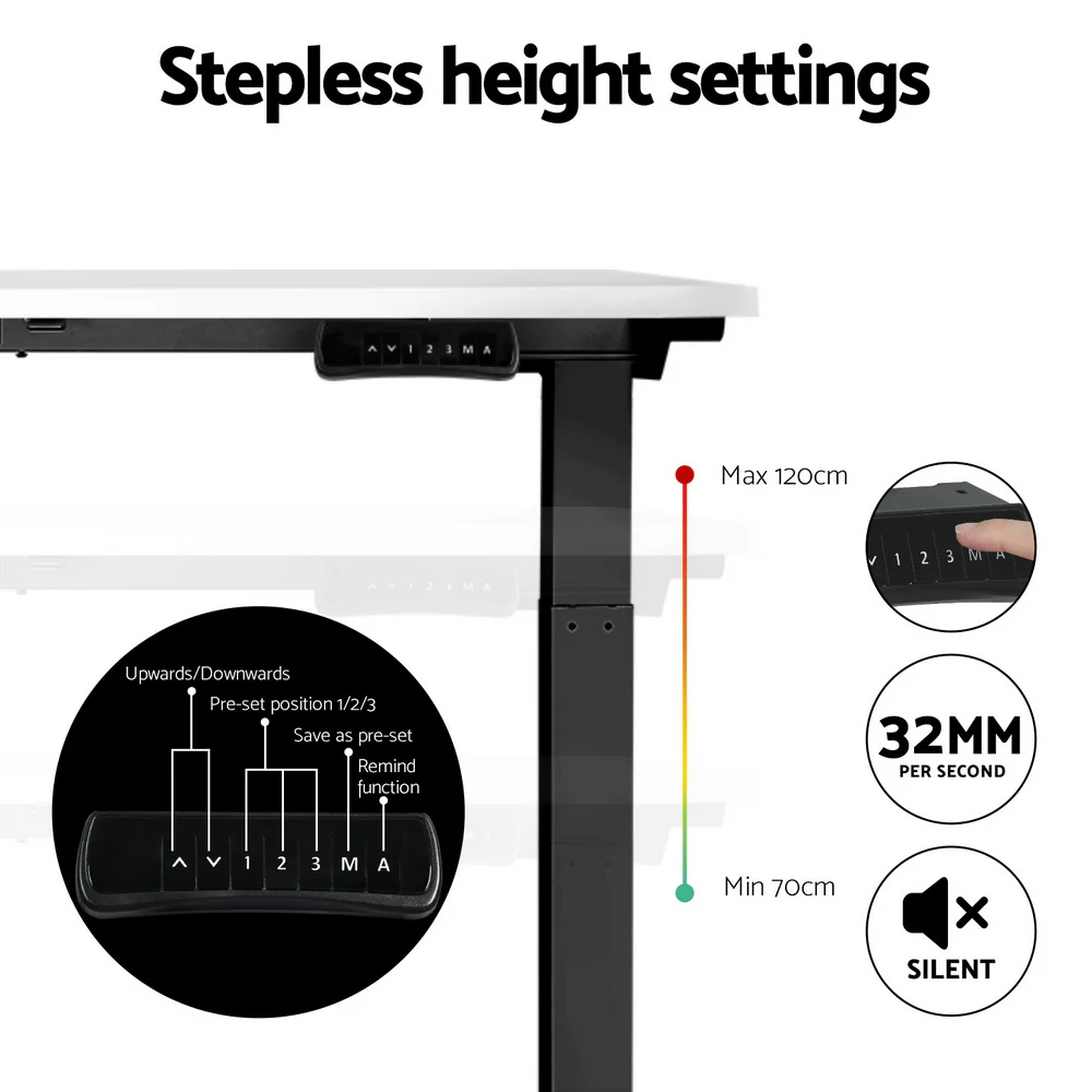 Standing Desk Motorised Dual Motor White 120CM - Image 5