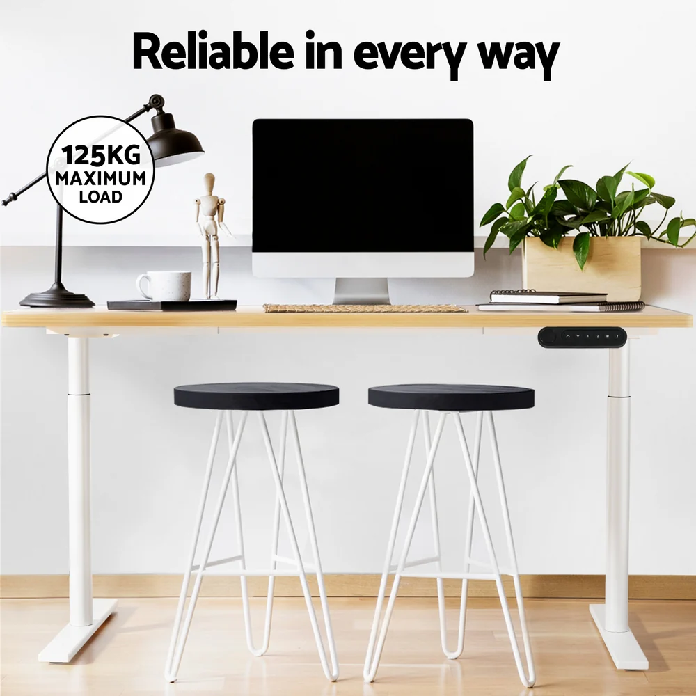 Standing Desk Motorised Electric Dual Motor 120CM White Oak - Image 6