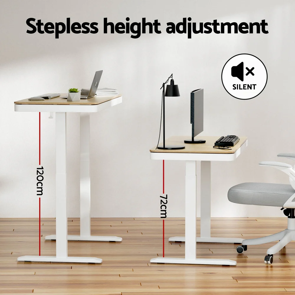 Standing Desk Motorised Electric Dual Motor Draw 120CM Oak - Image 6
