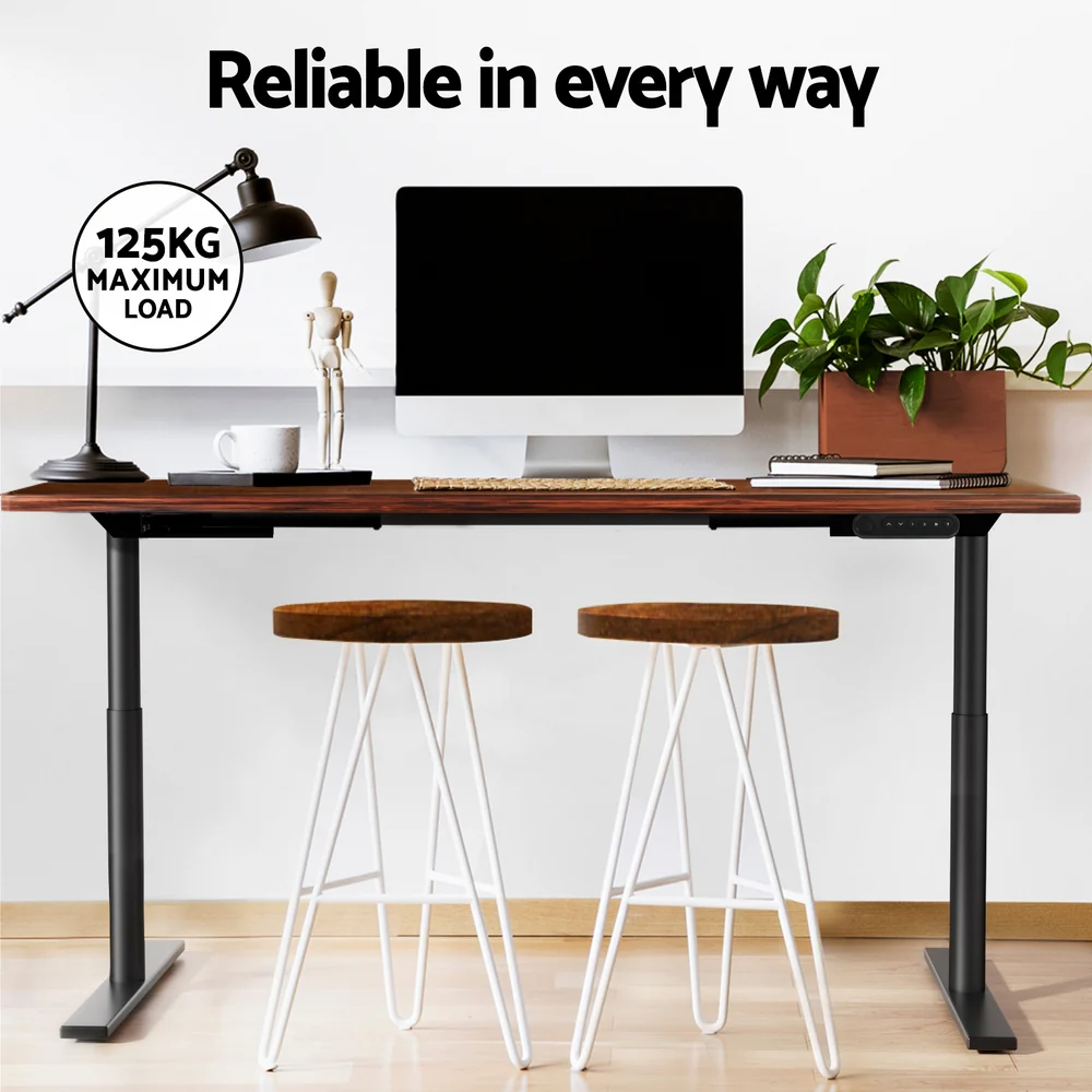 Standing Desk Motorised Electric Dual Motor Rustic Brown 140CM - Image 6