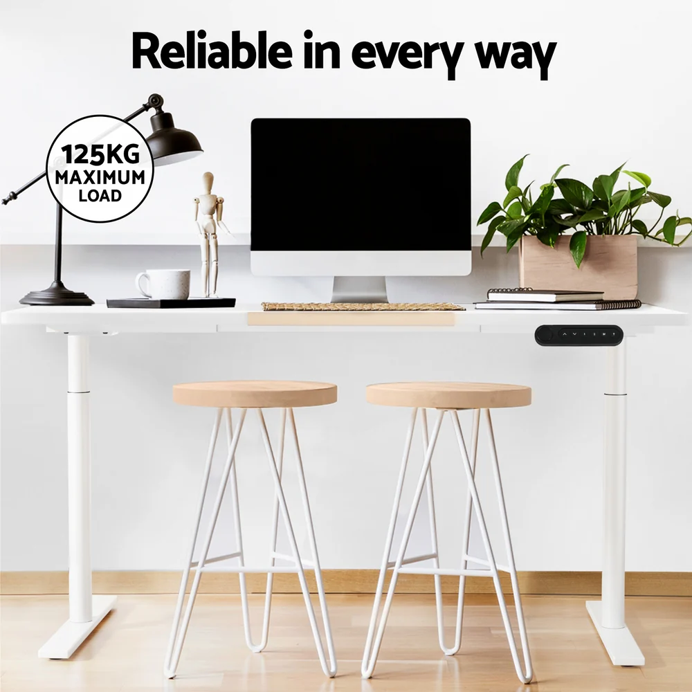 Standing Desk Motorised Electric Dual Motor Splice White Pine 120CM - Image 6
