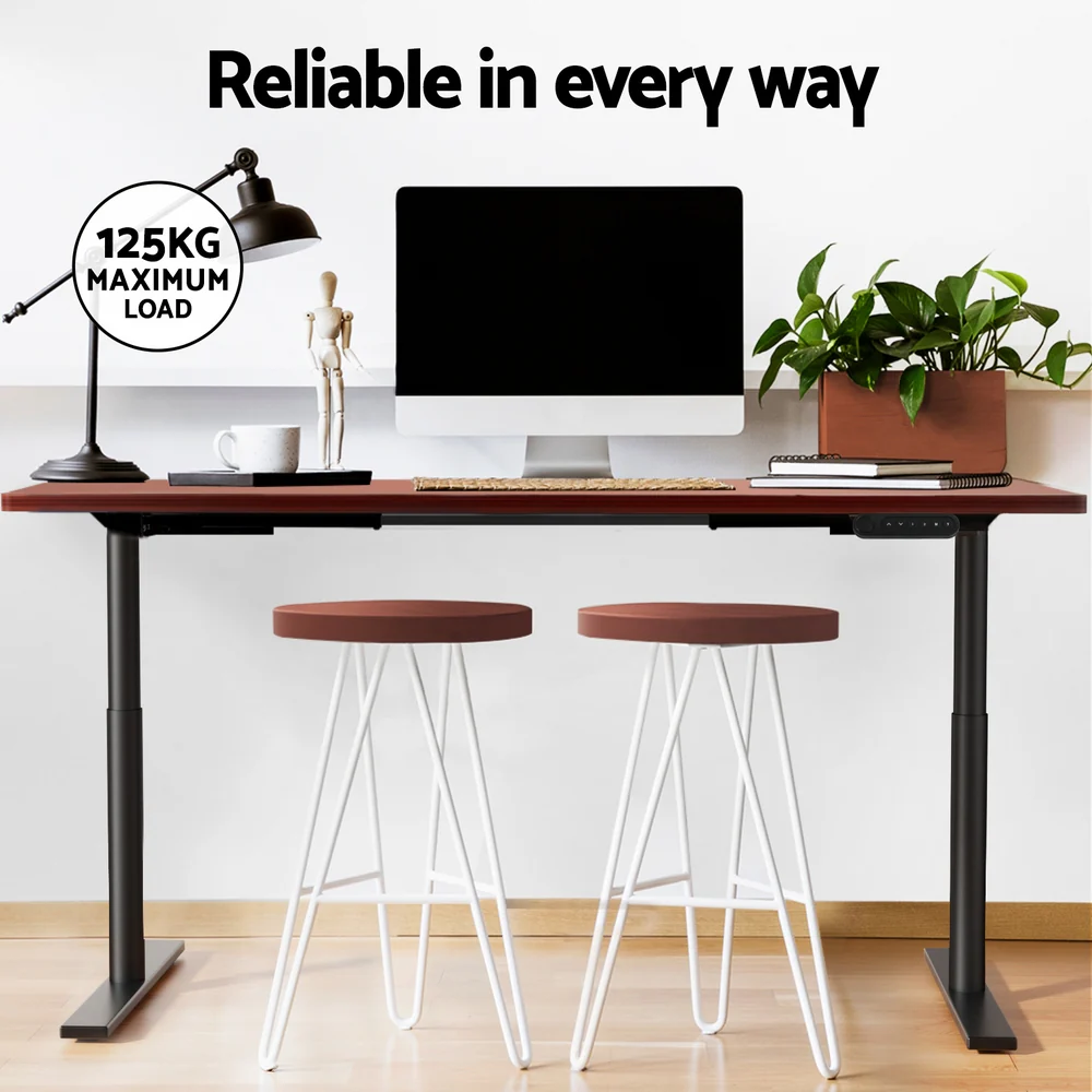 Standing Desk Motorised Electric Dual Motor Walnut 140CM - Image 6