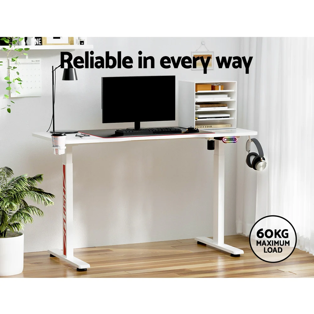 Standing Desk Motorised Gaming Desks White 140CM - Image 5