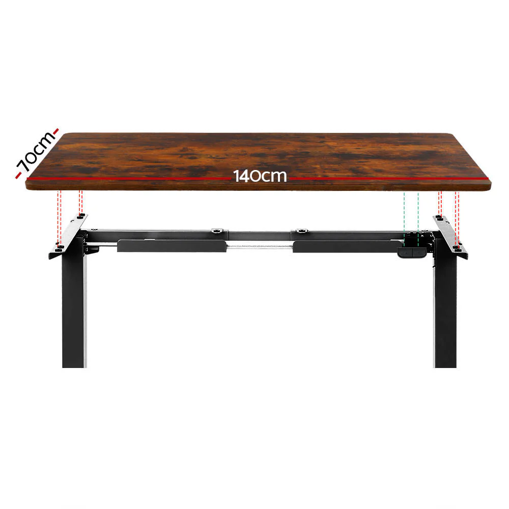 Standing Desk Motorised Rustic Brown 140CM - Image 3