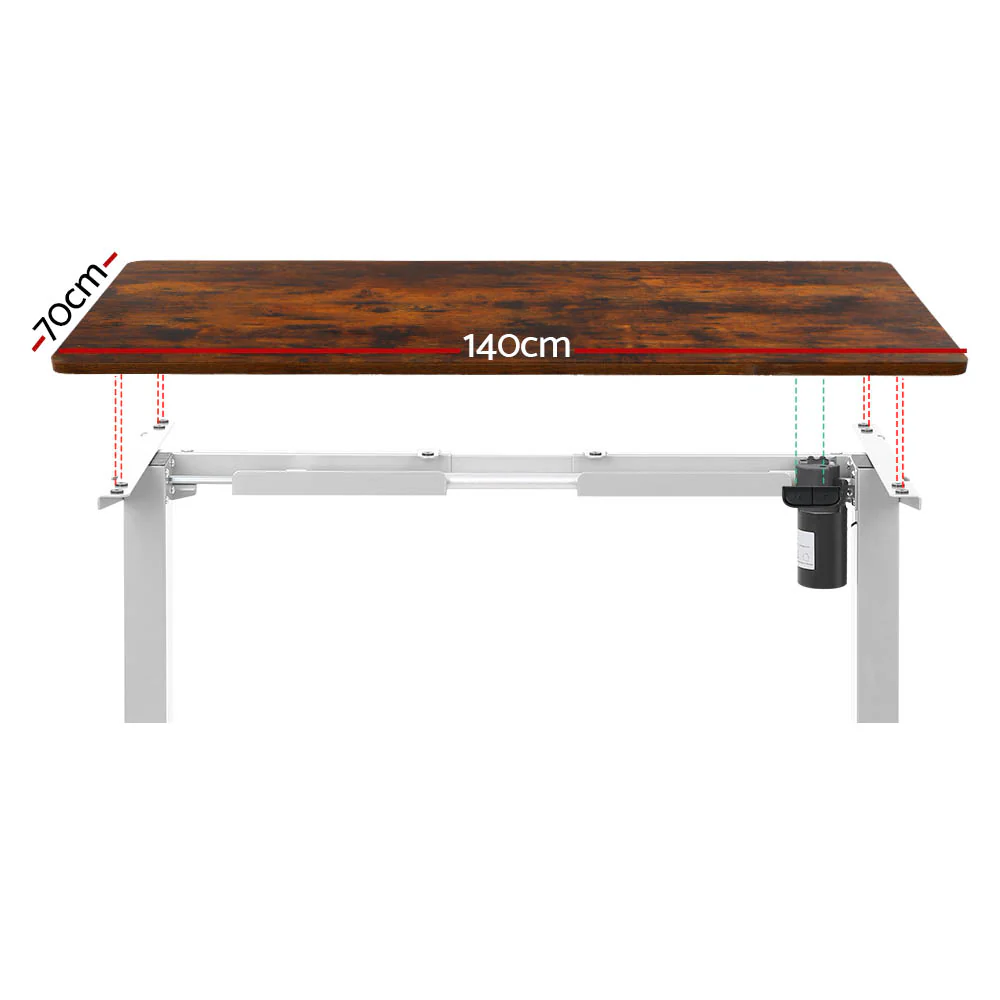 Standing Desk Motorised Sit Stand Desks Rustic Brown 140CM - Image 3