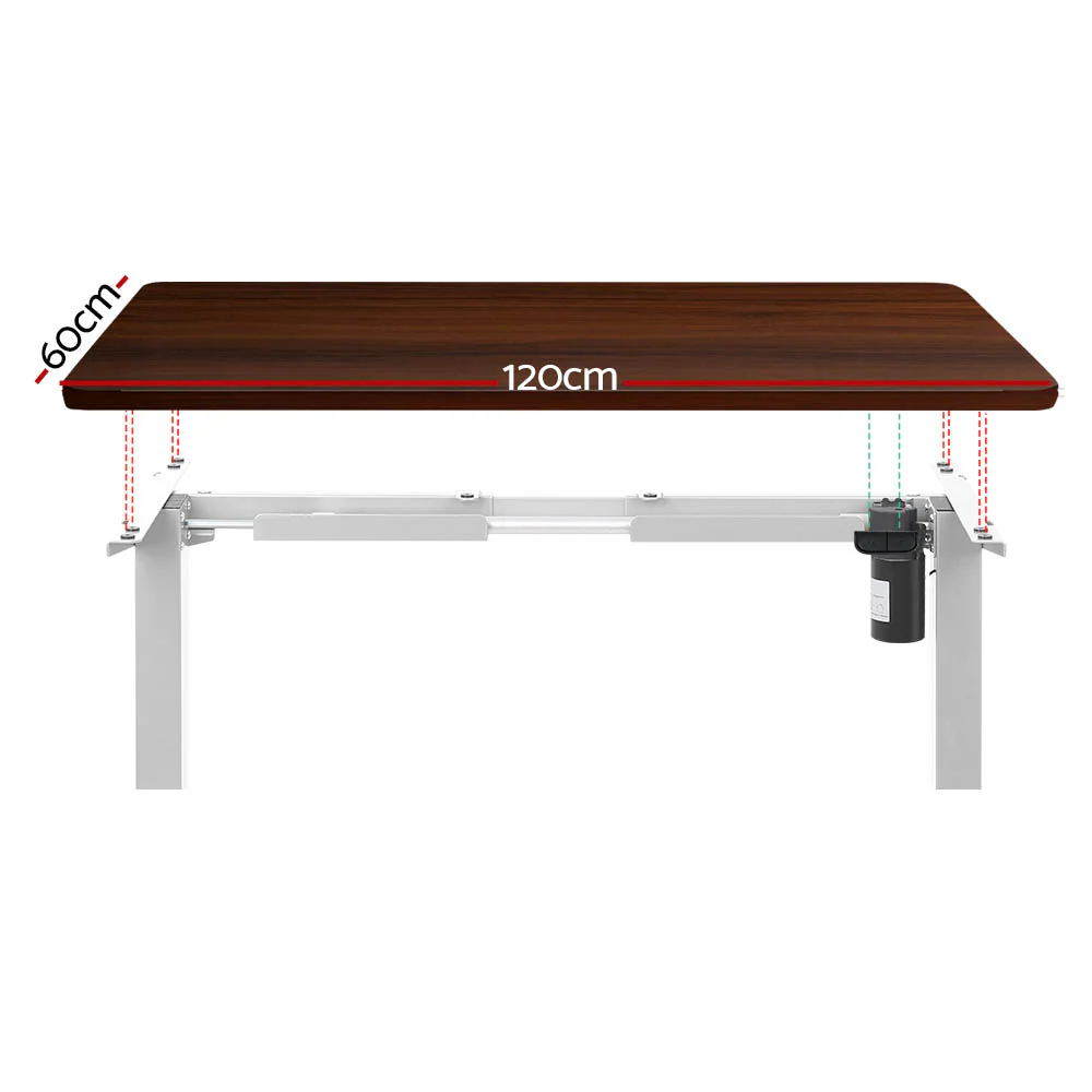 Standing Desk Motorised Sit Stand Desks Walnut 120CM - Image 3