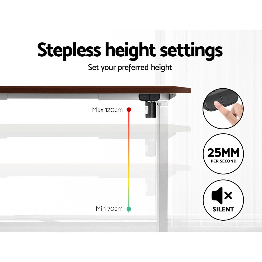Standing Desk Motorised Sit Stand Desks Walnut 120CM - Image 4