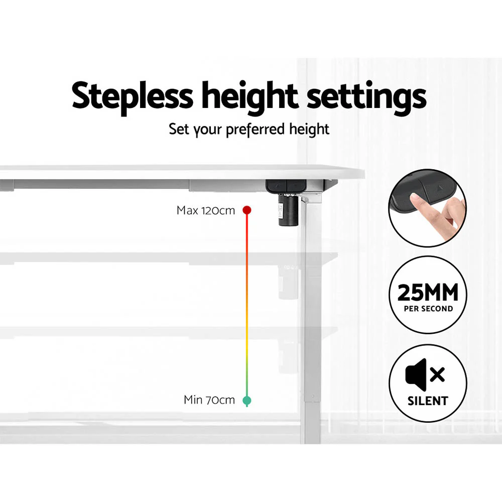 Standing Desk Motorised Sit Stand Desks White 120CM - Image 4