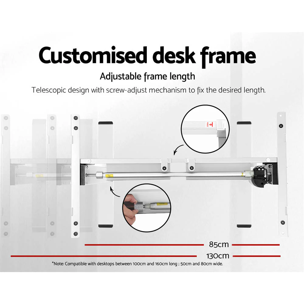 Standing Desk Motorised Sit Stand Desks White 140CM - Image 5