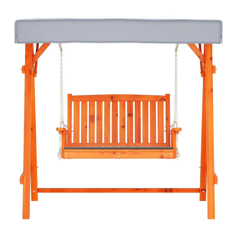 Swing Chair Wooden Garden Bench Canopy 2 Seater Outdoor Furniture - Image 3