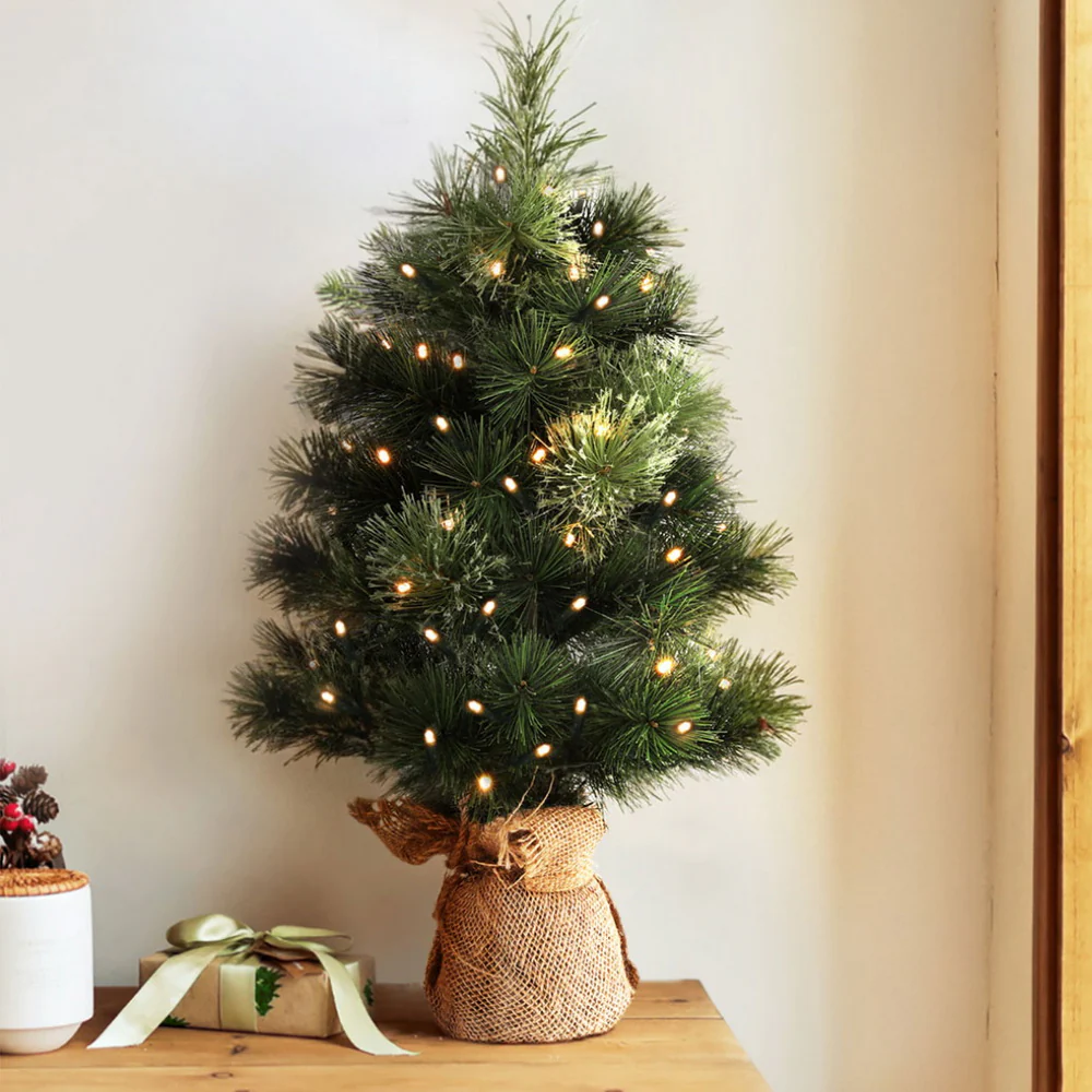 60CM Tabletop Christmas Tree – 52 Tips – Pre-lit 50 LED Lights (8 Modes, Timer Function) - Image 7
