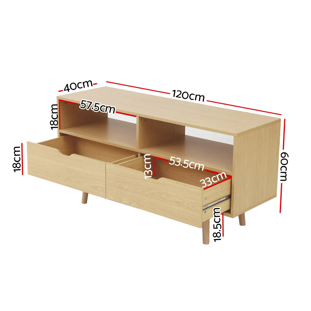 TV Cabinet Entertainment Unit 120cm Pine Ford - Image 3