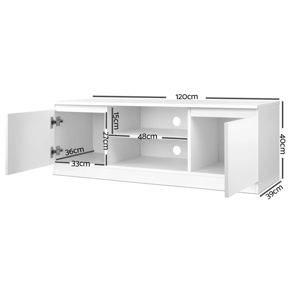 TV Cabinet Entertainment Unit 120cm White Anita - Image 3