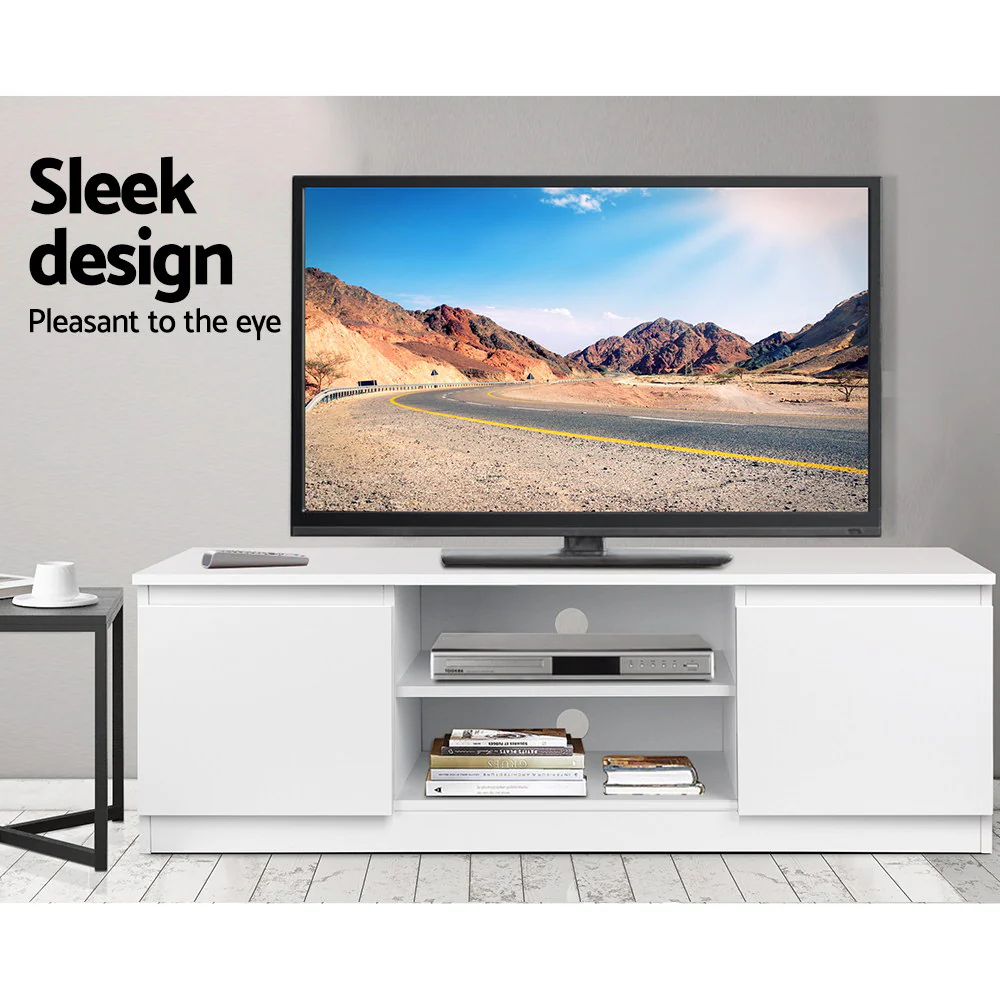 TV Cabinet Entertainment Unit 120cm White Anita - Image 4