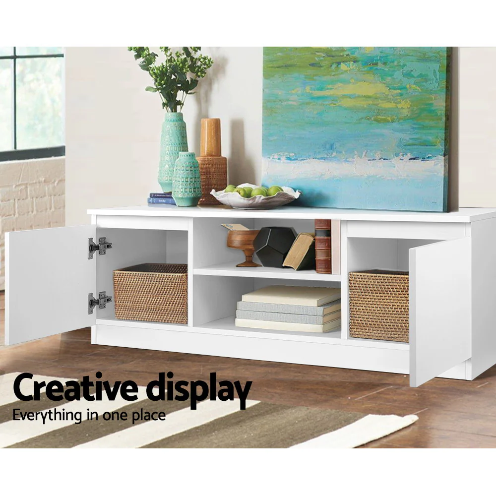 TV Cabinet Entertainment Unit 120cm White Anita - Image 6