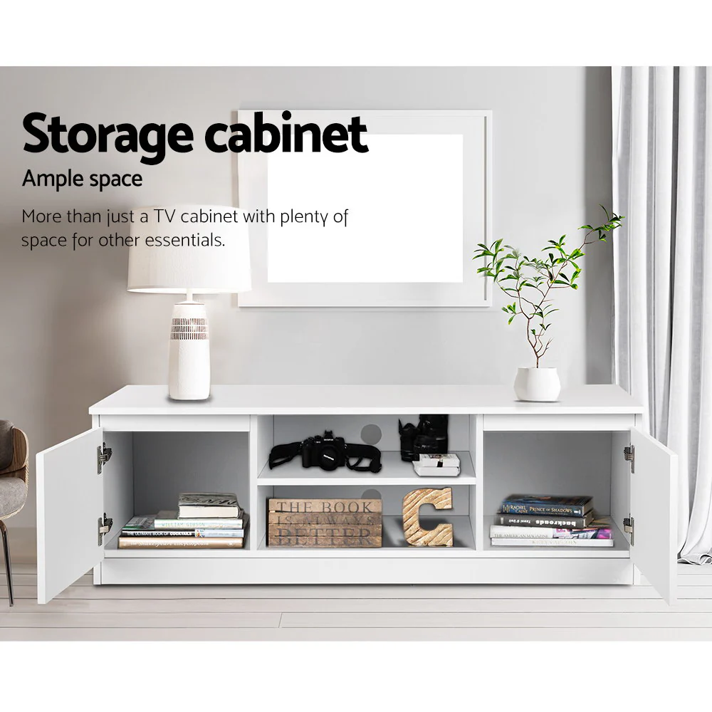 TV Cabinet Entertainment Unit 120cm White Anita - Image 7